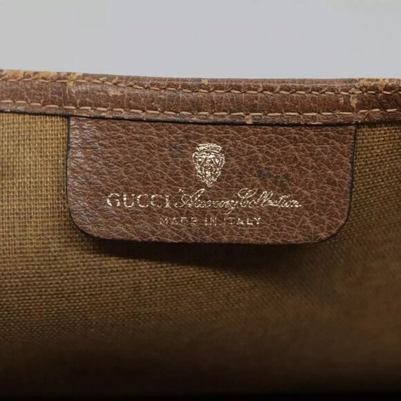 GUCCI GG Supreme Web Sherry Line Tote Bag PVC Beige Red - Picture 7 of 16